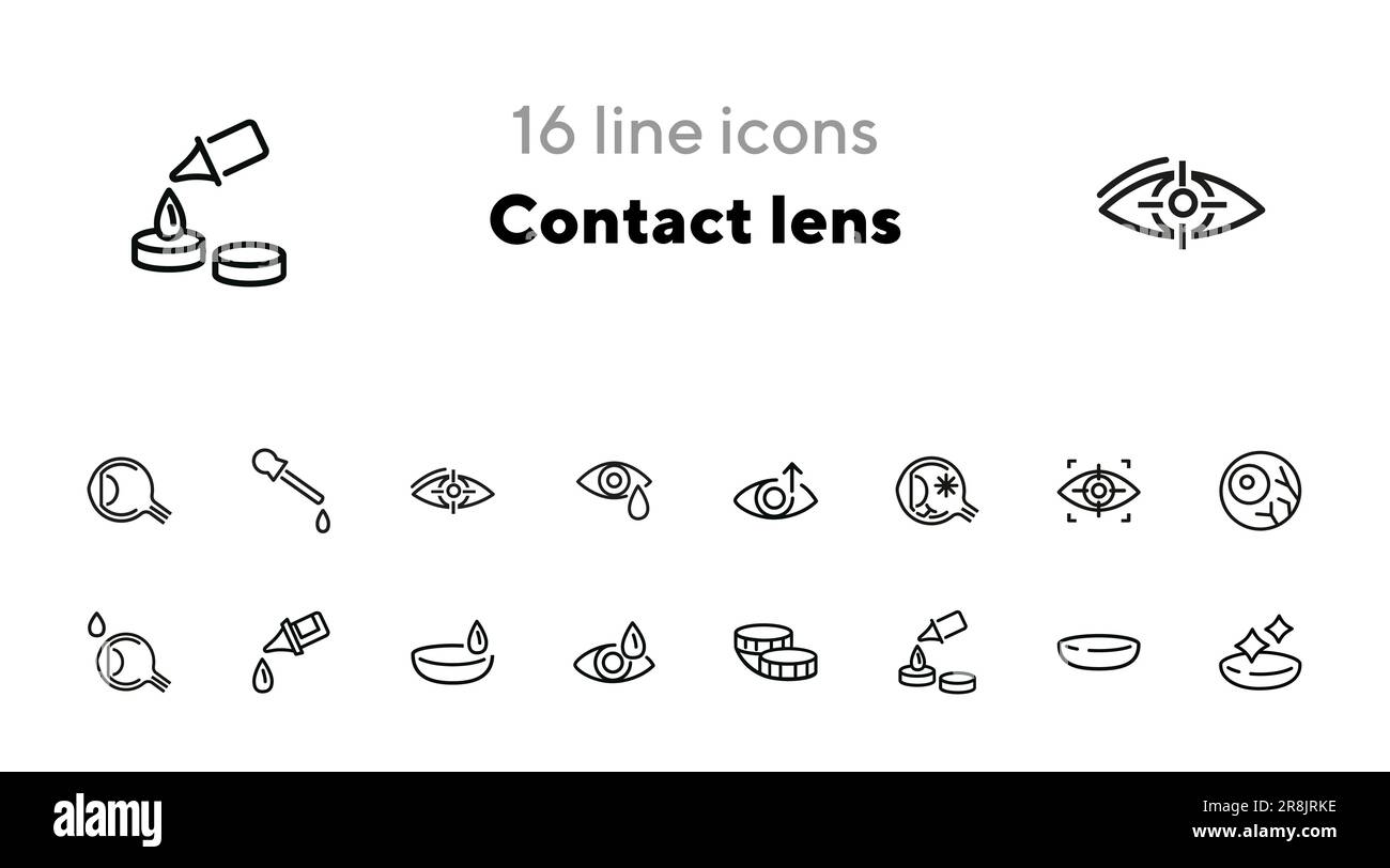 Icone delle lenti a contatto Illustrazione Vettoriale