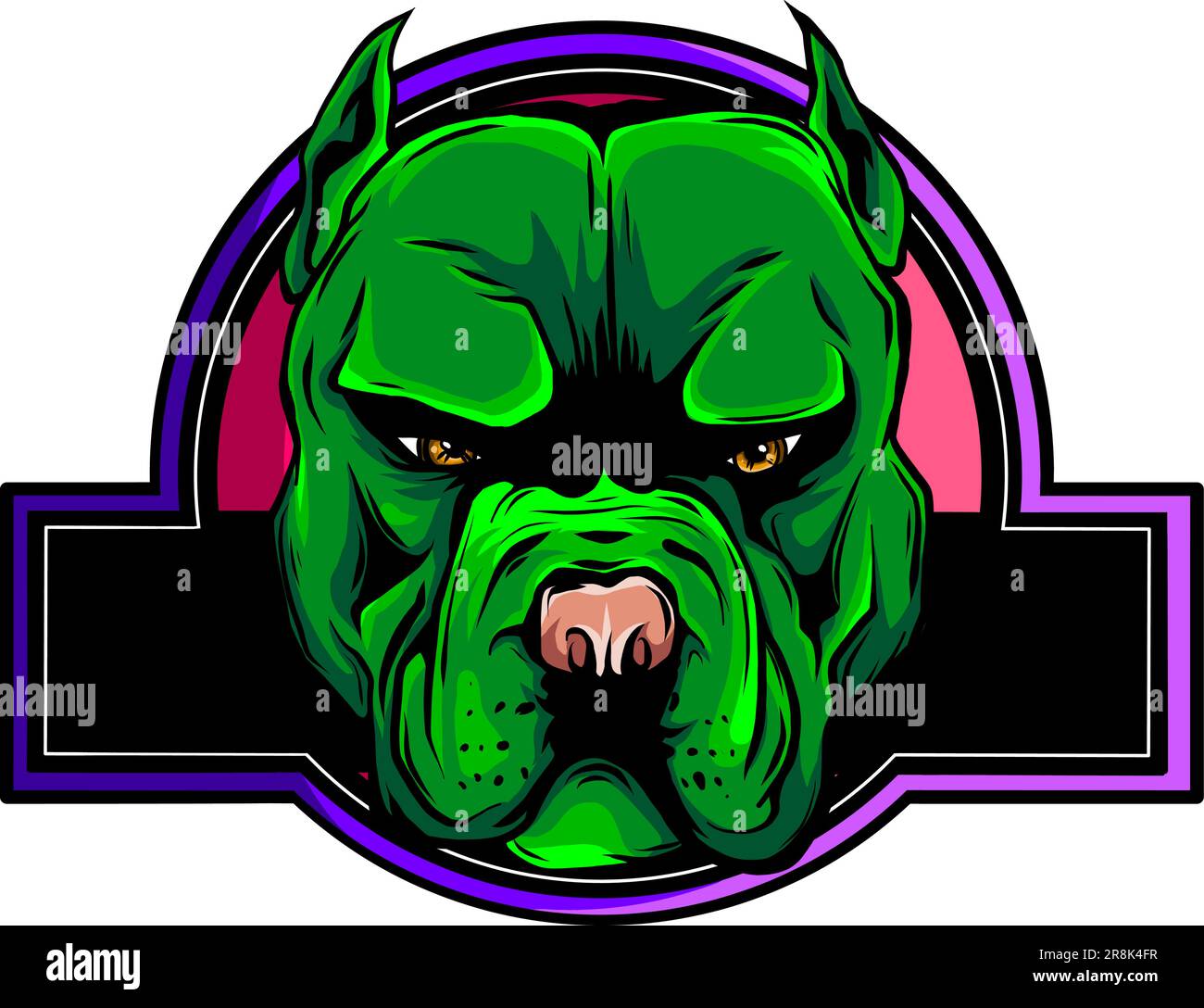 Arrabbiato Pitbull cane Cartoon personaggio vettore logo Illustrazione Vettoriale