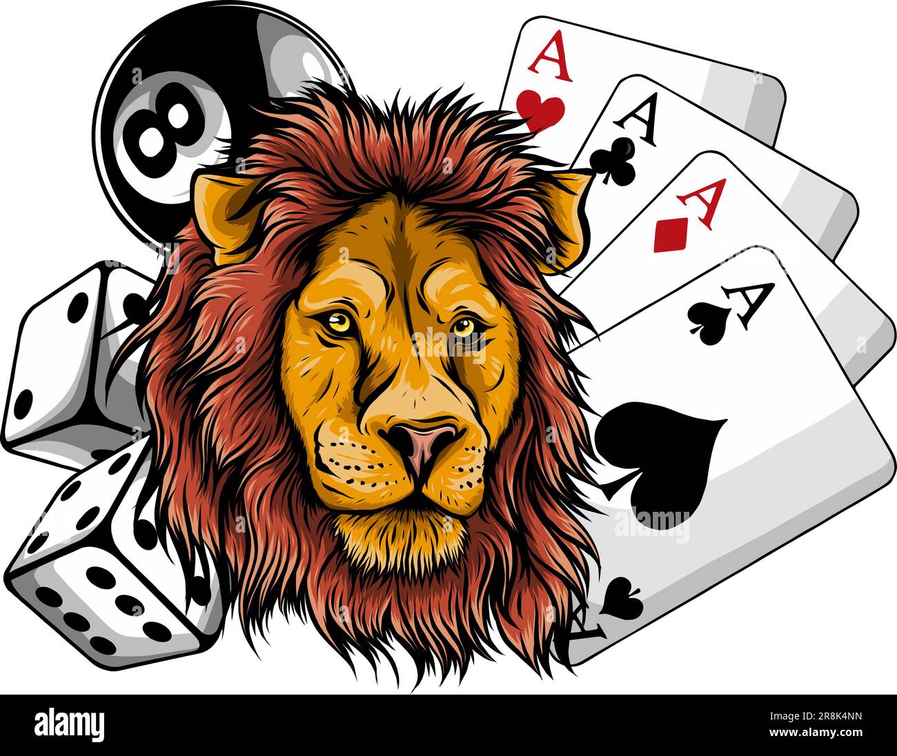 Logo Lion Bet disegno vettoriale tamplate del casino Illustrazione Vettoriale