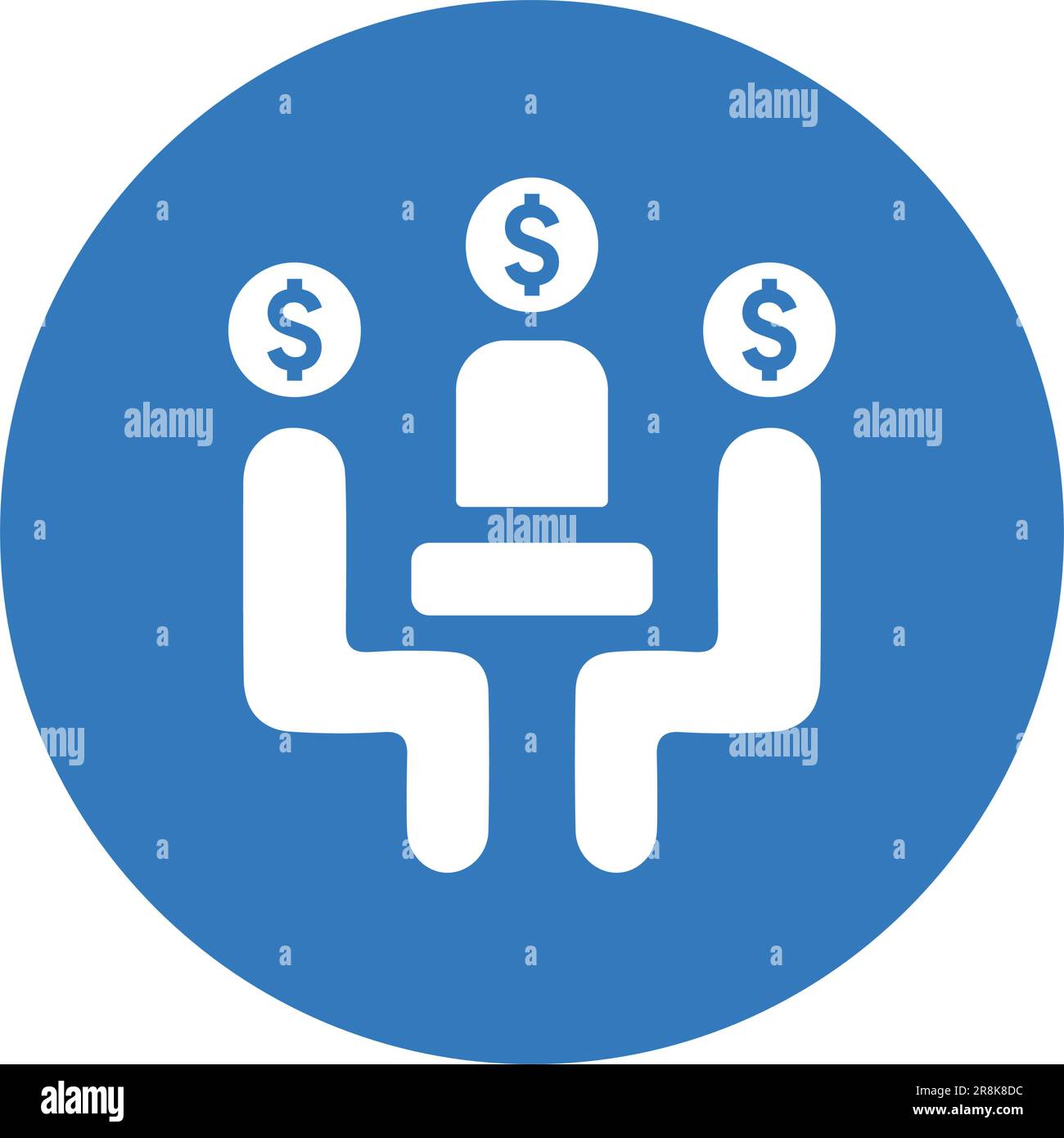 Icona costo e stipendio dipendente . da utilizzare per lo sviluppo di app e dispositivi mobili o per scopi commerciali o per qualsiasi tipo di progetto. Illustrazione Vettoriale