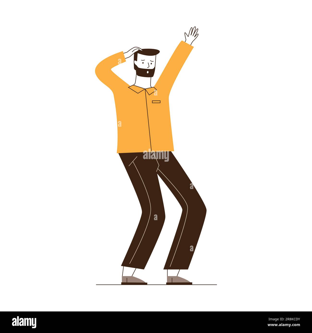 Uomo confuso che si rende conto del problema Illustrazione Vettoriale