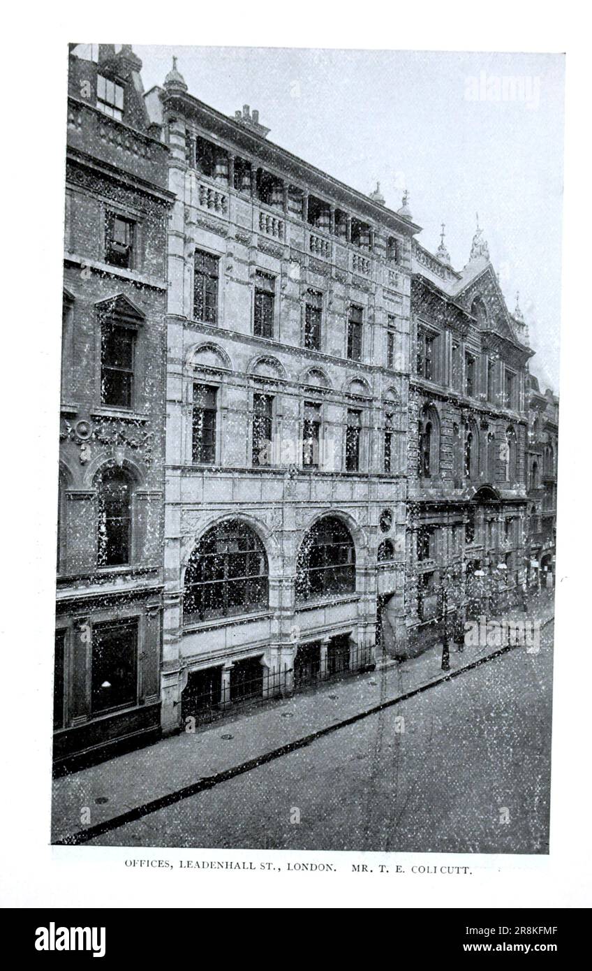 Office, Leadenhall Street, Londra, di T. E. Colicutt, dell'articolo ARCHITETTI INGLESI CONTEMPORANEI E DEL LORO LAVORO. Di H. Heathcote Statham dalla rivista Engineering MAGAZINE DEDICATA AL PROGRESSO INDUSTRIALE Volume X ottobre 1896 NEW YORK The Engineering Magazine Co Foto Stock