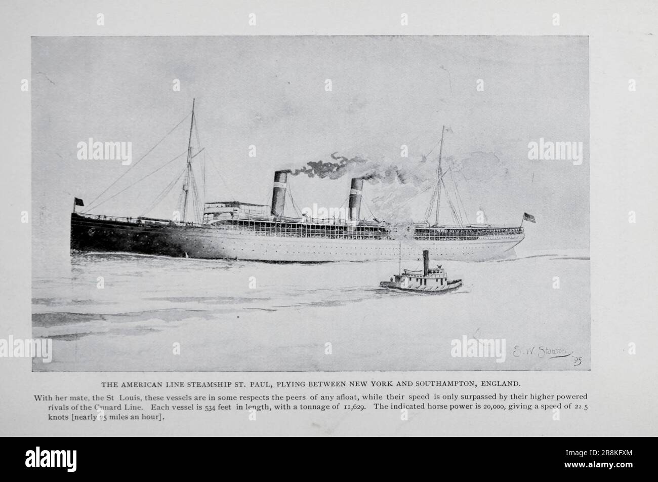 American Line Steamship ' St. Paul ' dall'articolo The Great Modern Transatlantic Steamships di Samuel Ward Stanton dalla rivista Engineering MAGAZINE DEDICATA AL PROGRESSO INDUSTRIALE Volume X ottobre 1896 NEW YORK The Engineering Magazine Co Foto Stock