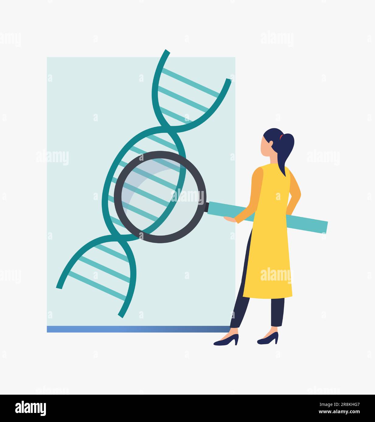 Scienziato che esamina il DNA Illustrazione Vettoriale