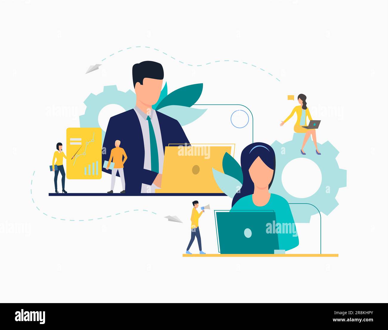 Icona di comunicazione piatta Illustrazione Vettoriale