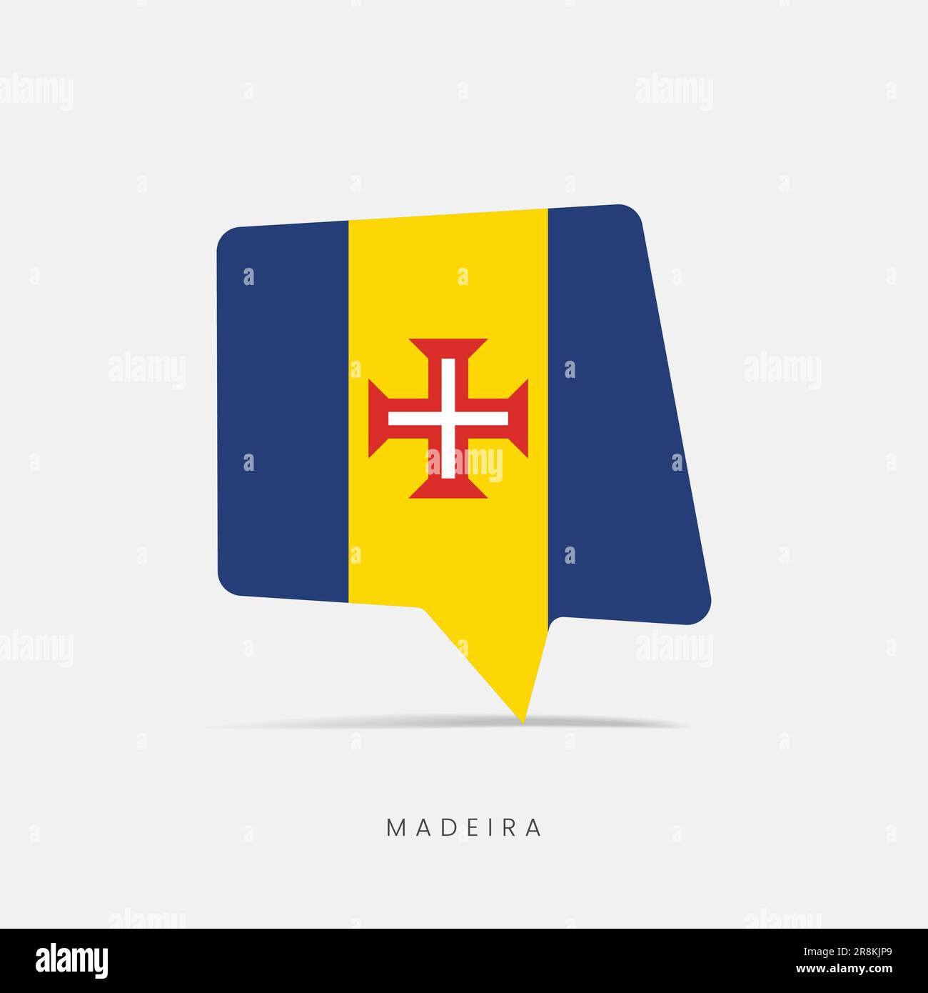 Icona della chat della bolla della bandiera di Madeira Illustrazione Vettoriale