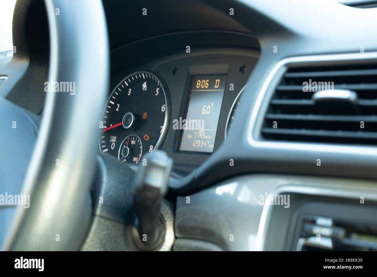 primo piano all'interno di una vecchia autovettura Foto Stock