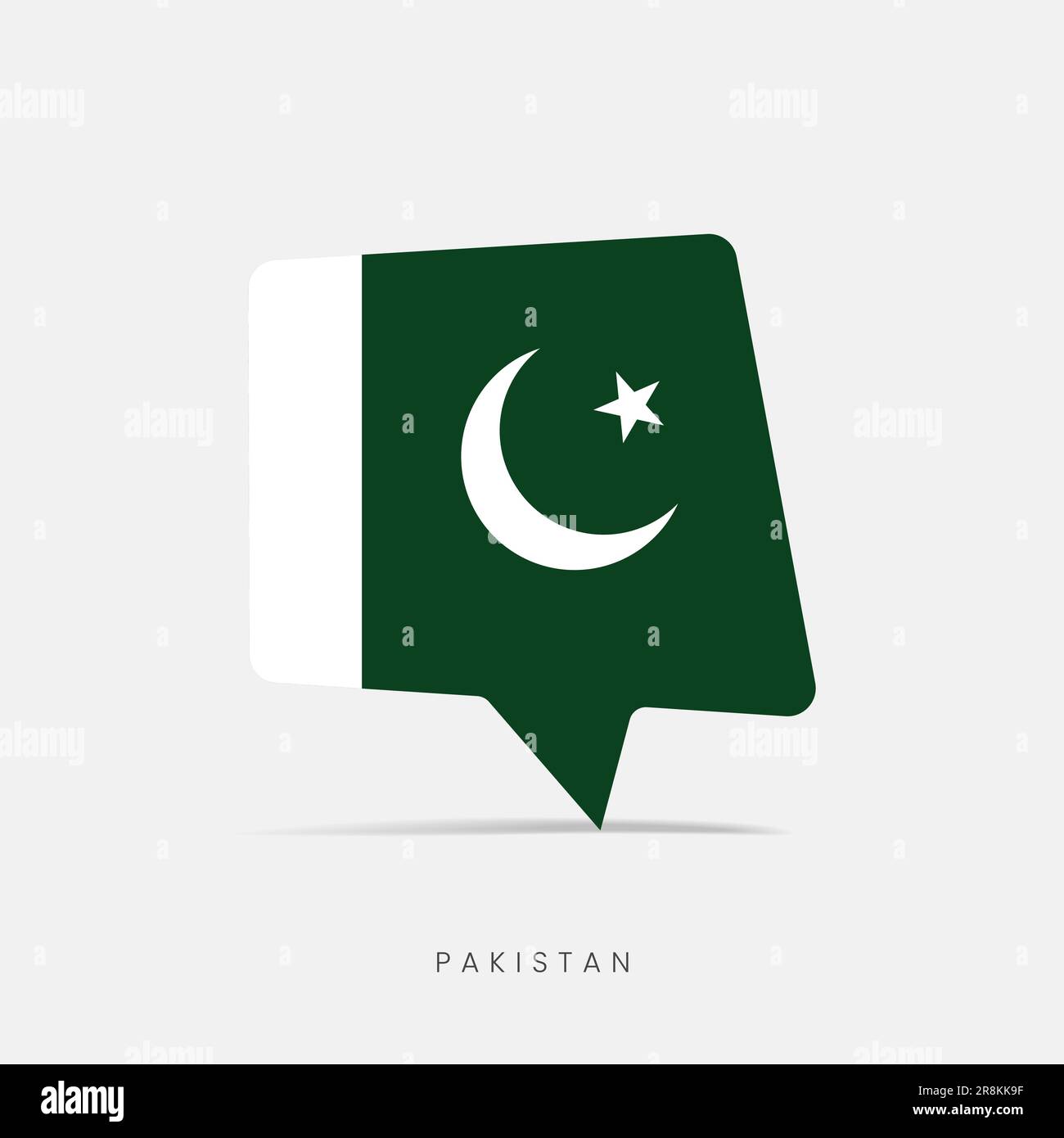Icona della chat della bolla della bandiera pakistana Illustrazione Vettoriale