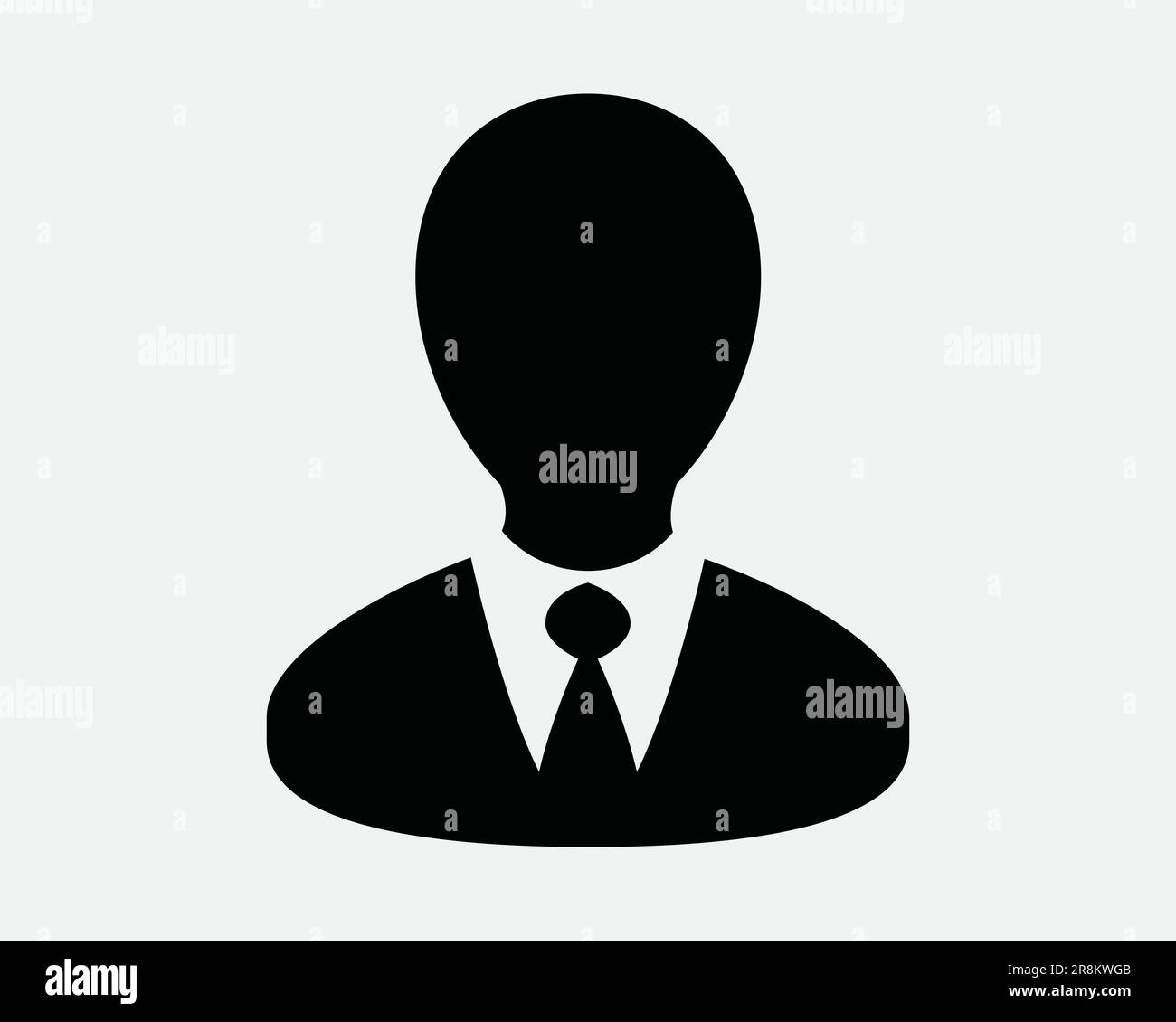 Icona uomo d'affari. Uomo d'affari persona account utente datore di lavoro Boss CEO dipendente Nero Bianco segno simbolo Illustrazione Illustrazione grafico Clipart EPS vettore Illustrazione Vettoriale