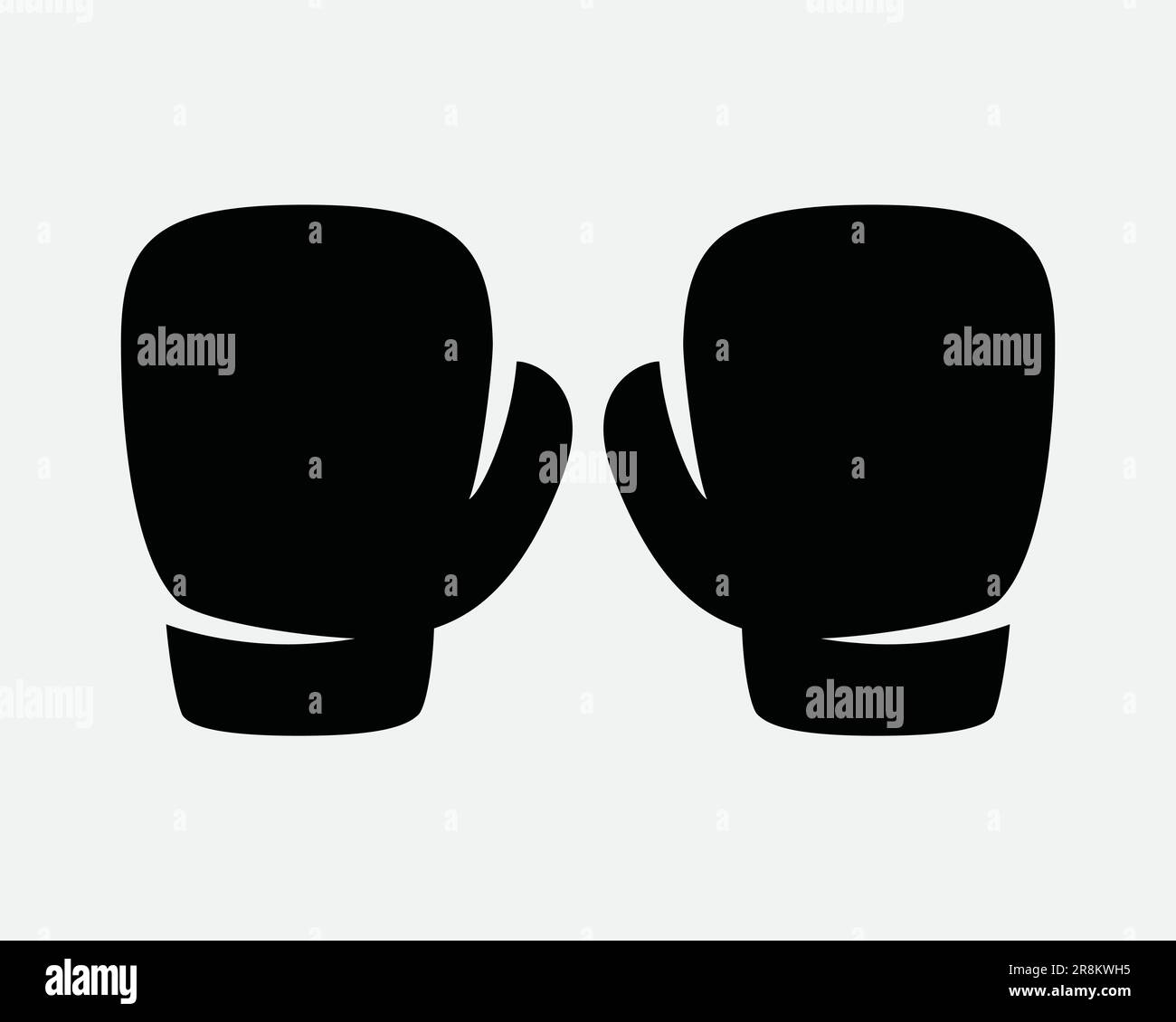 Boxe Guanti icona Box Punch Punching Sport Competition Fight hand Protection Black White Sign Symbol Illustrazione Illustrazione Graphic Clipart EPS Vector Illustrazione Vettoriale