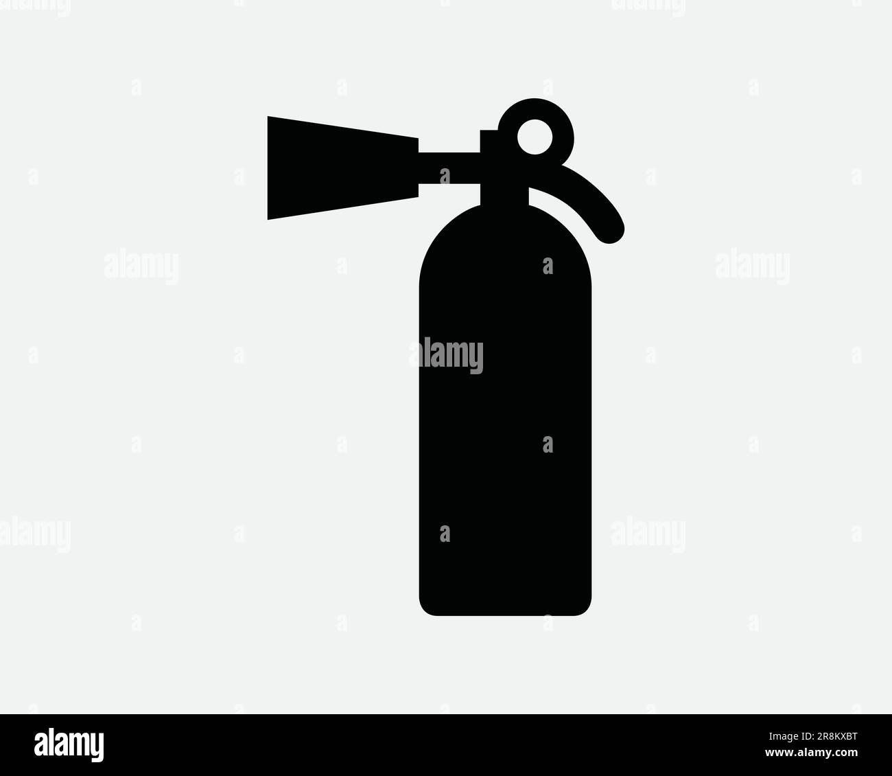 Icona estintore. Dispositivo di sicurezza contro le fiamme dispositivo di protezione di emergenza. Simbolo del segno bianco nero Illustrazione Illustrazione grafico Clipart vettore EPS Illustrazione Vettoriale