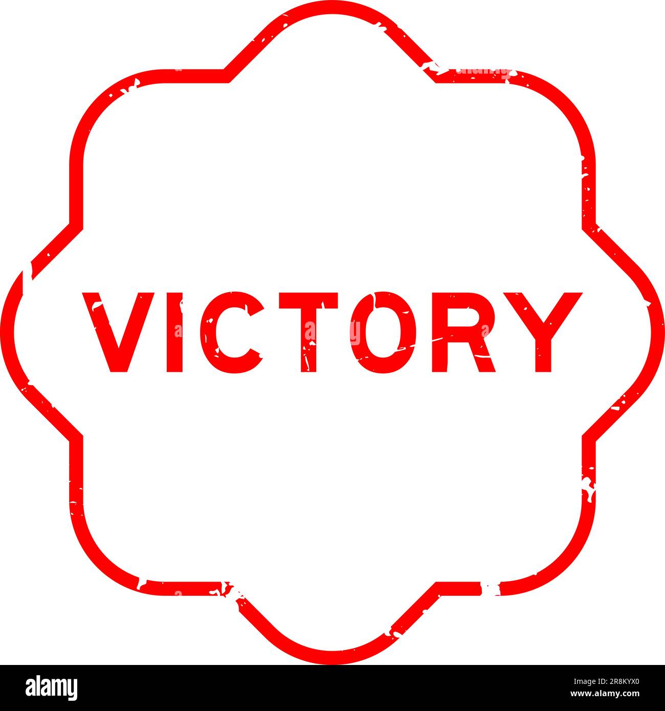 Grunge rosso vittoria parola sigillo di gomma timbro su sfondo bianco Illustrazione Vettoriale