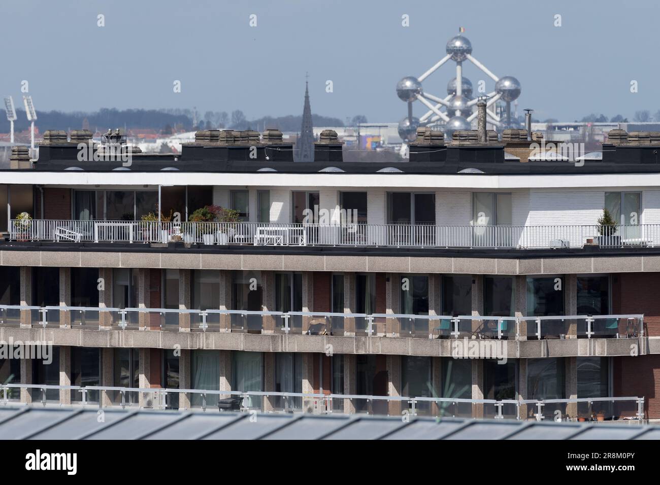 Atomium costruito per il 1958 Fiera mondiale di Bruxelles (Expo 58) su Plateau du Heysel / Heizel a Bruxelles, Belgio © Wojciech Strozyk / Alamy Stock Photo Foto Stock