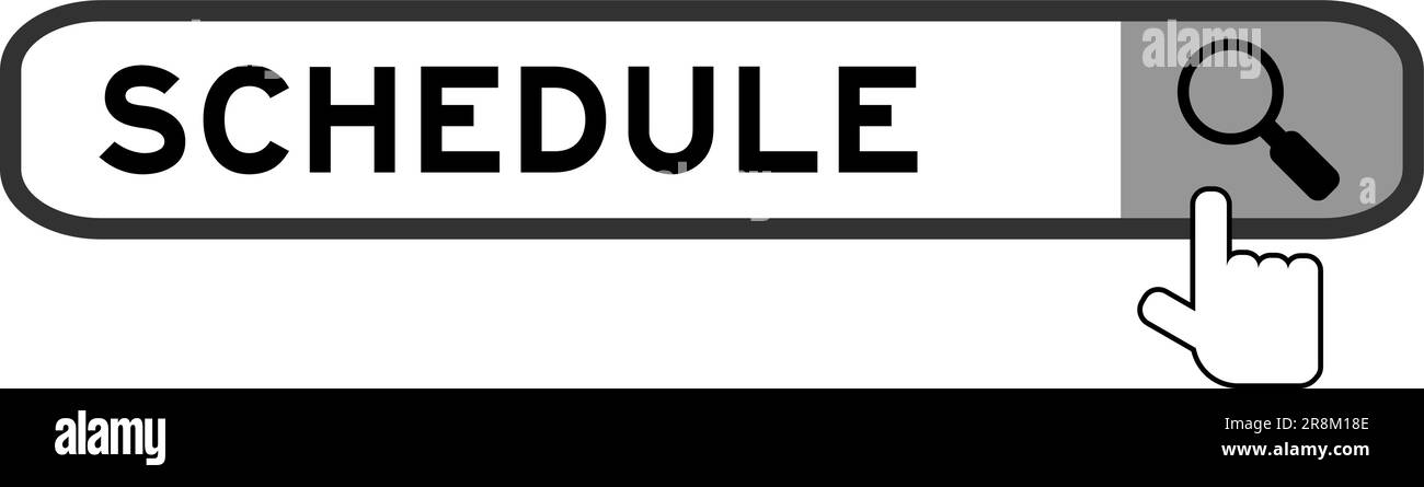 Banner di ricerca in programmazione parola con icona di ingrandimento mano su sfondo bianco Illustrazione Vettoriale