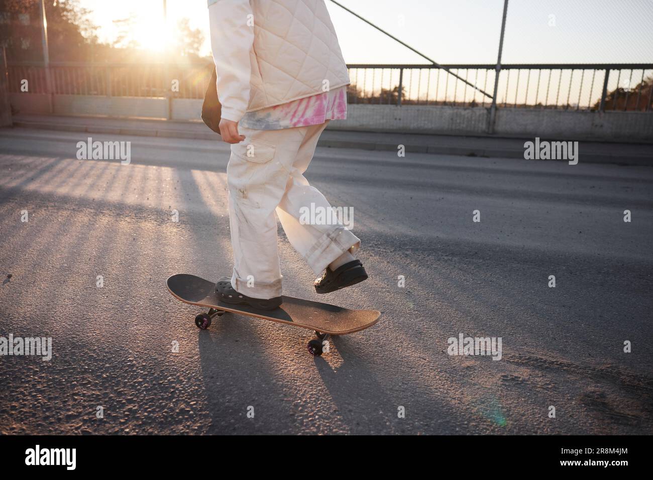 Sezione bassa dello skateboard Foto Stock