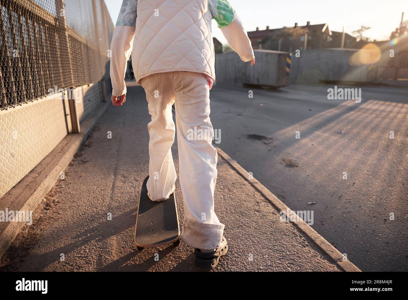 Sezione bassa dello skateboard Foto Stock