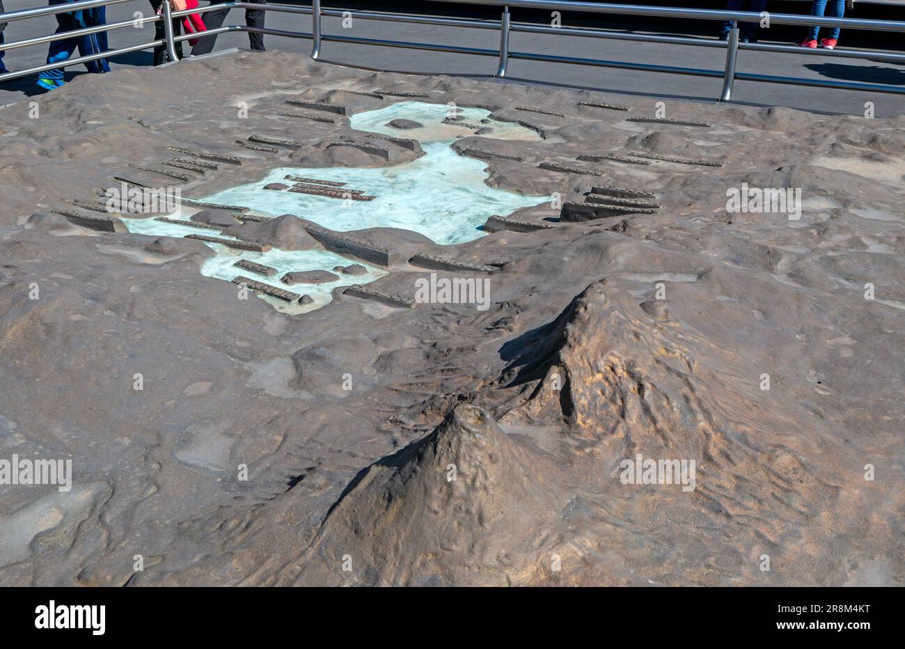 Modello di la Cuenca de Mexico, Templo Mayor, Città del Messico, Messico Foto Stock