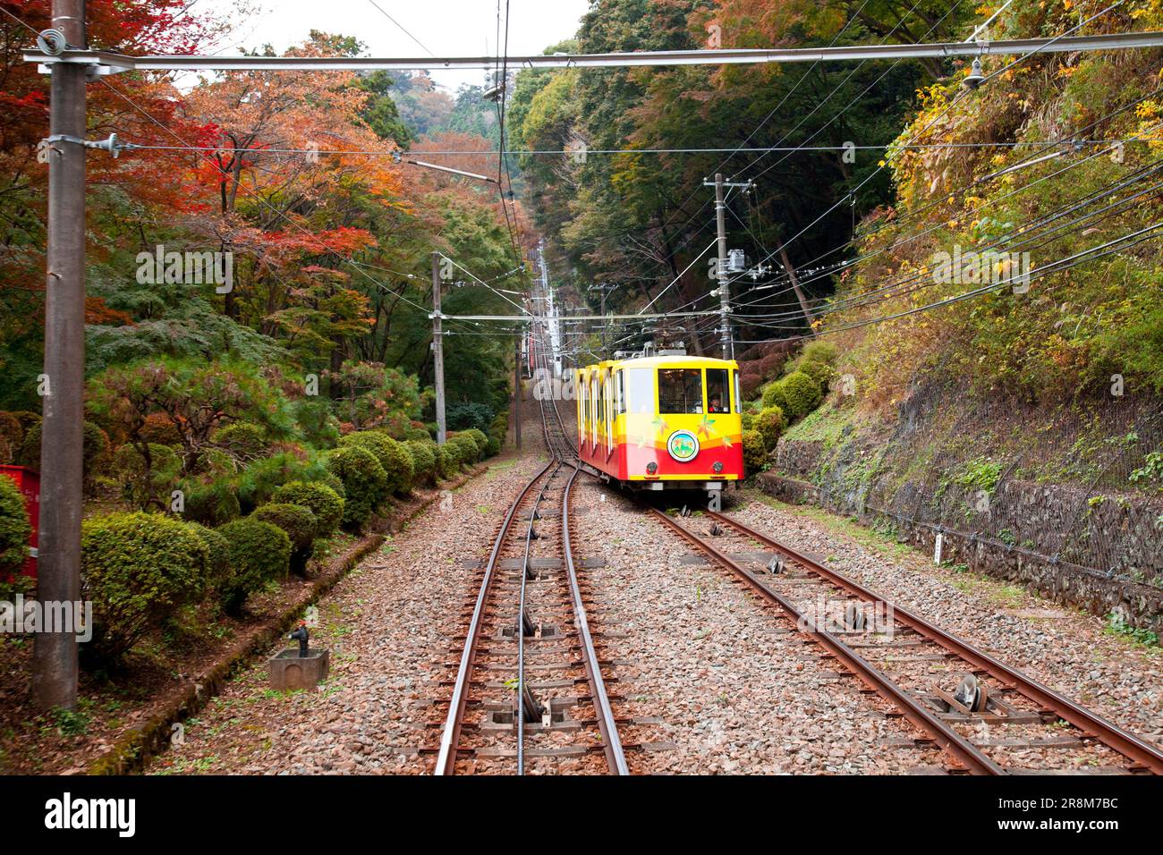 Funivia del Monte Takaosan Foto Stock