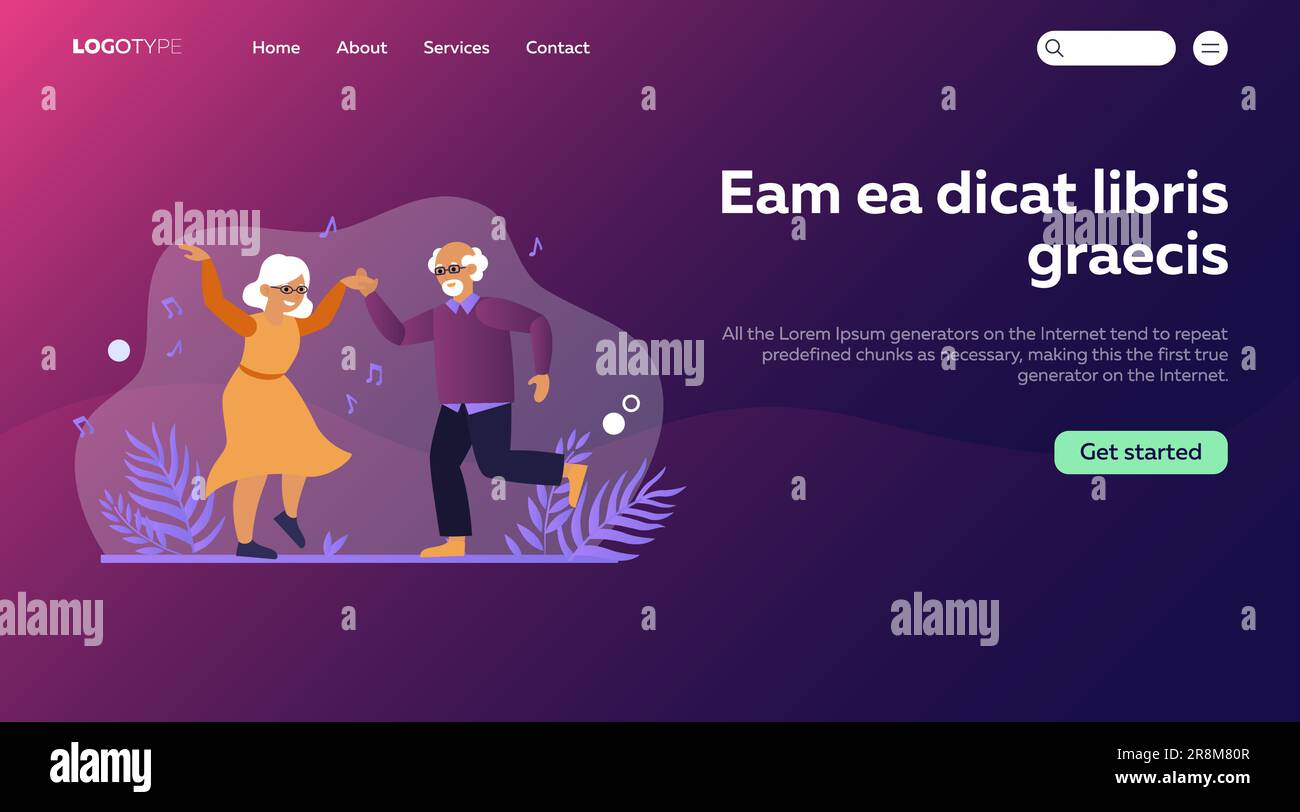 Divertente danza di coppia anziana Illustrazione Vettoriale