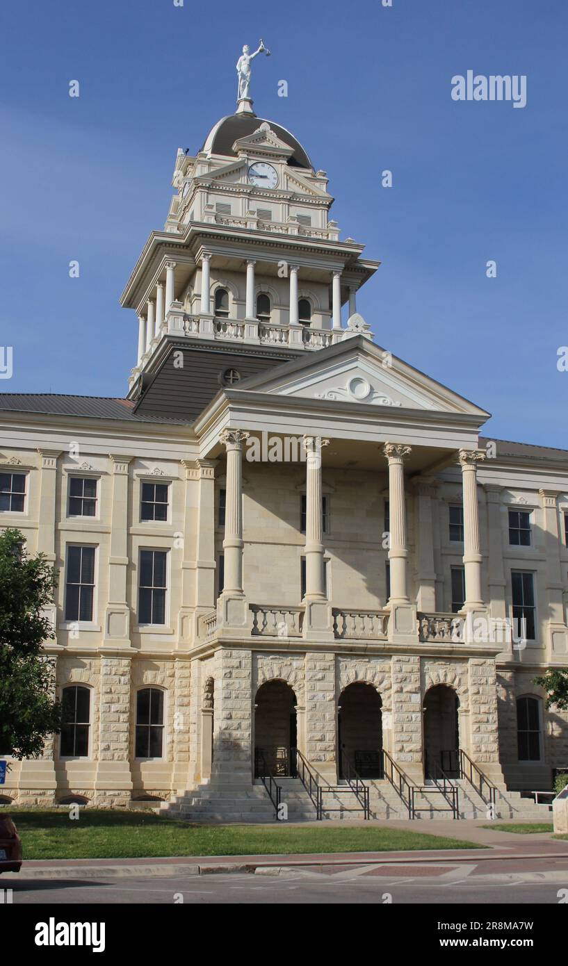 Storico tribunale della contea di Bell situato nel centro di Belton, Texas Foto Stock