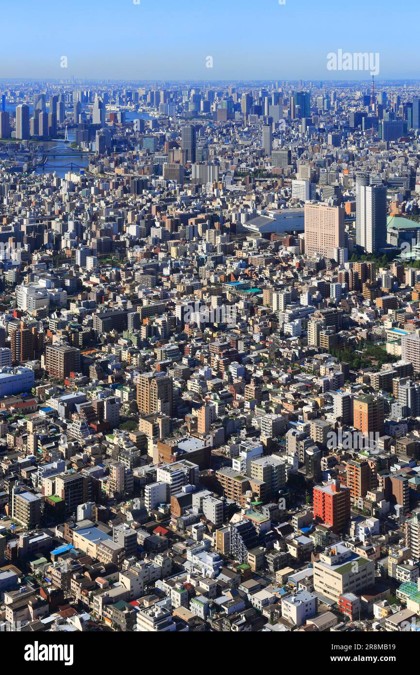 Edifici visti dal Tokyo Skytree Foto Stock