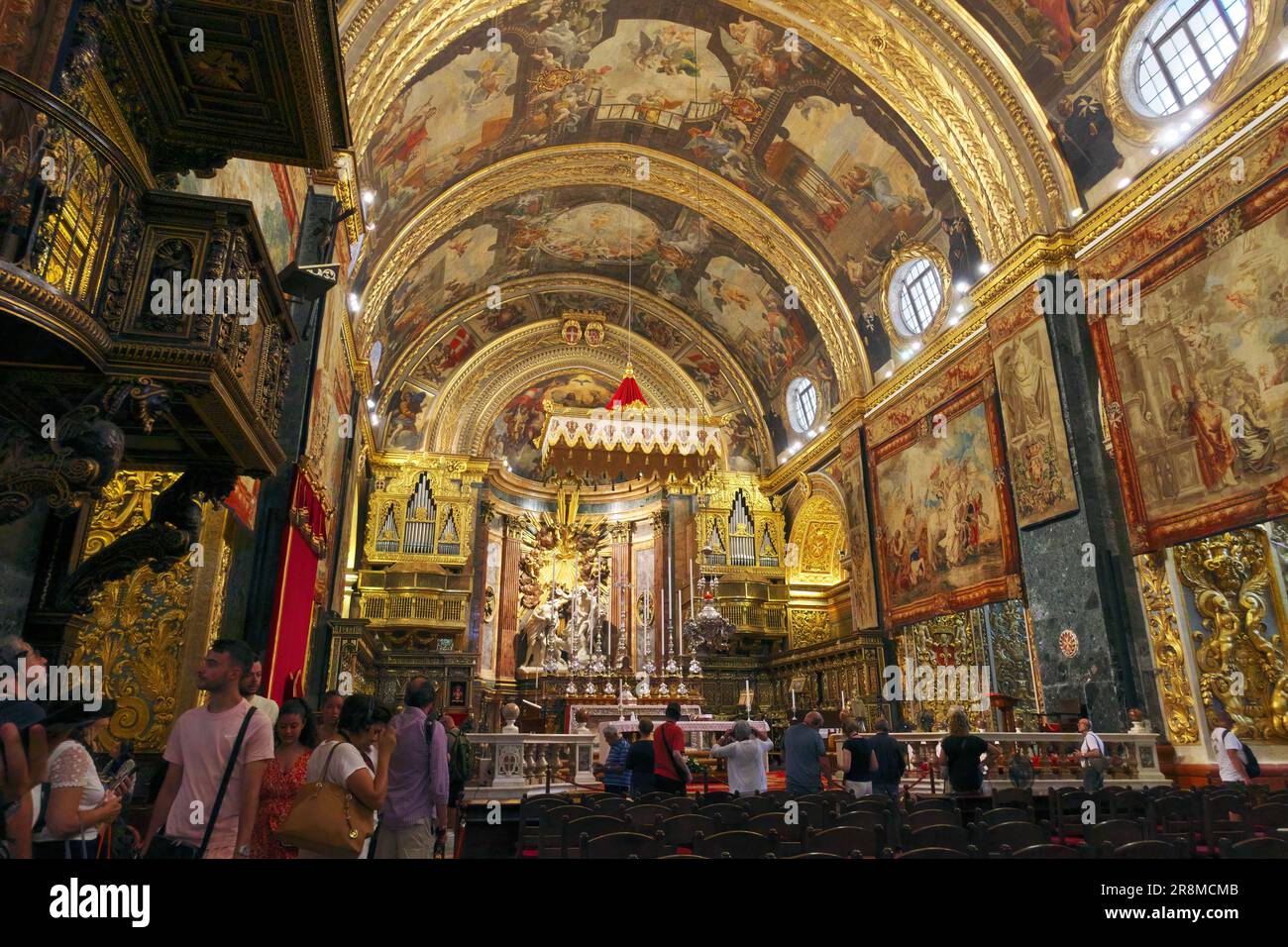 All'interno di St Co-cattedrale di Giovanni a la Valletta, Malta Foto Stock