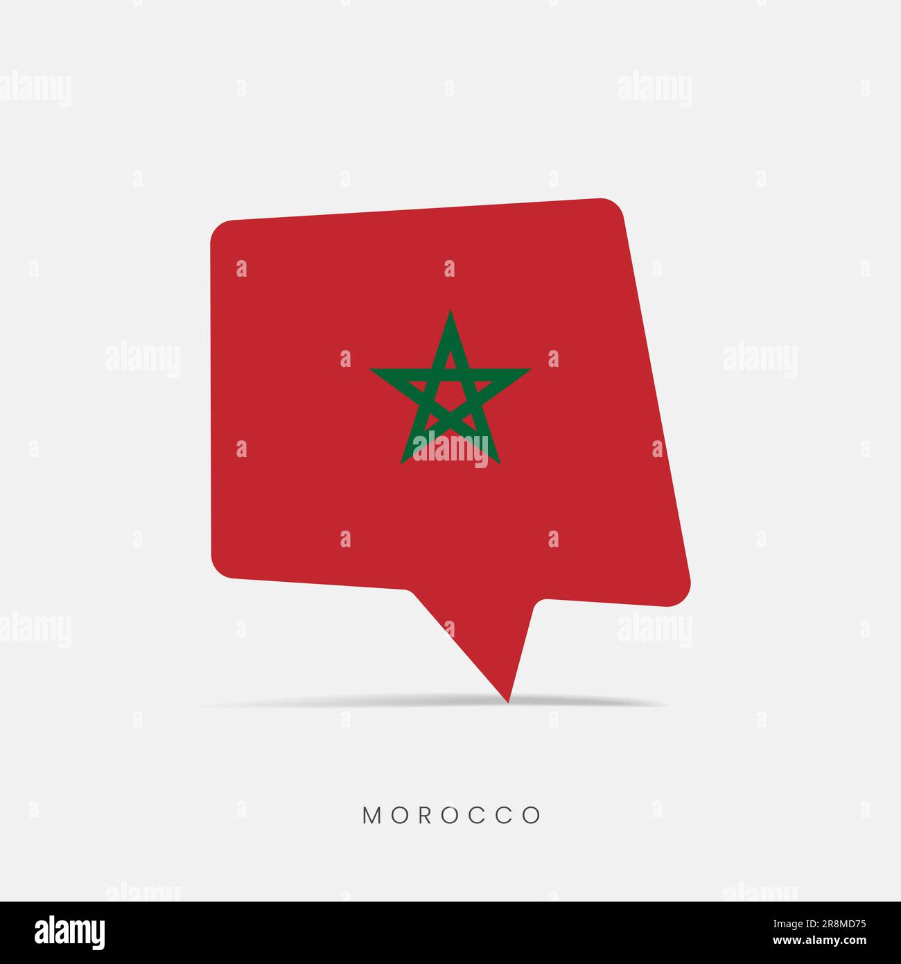 Icona chat bolla bandiera Marocco Illustrazione Vettoriale
