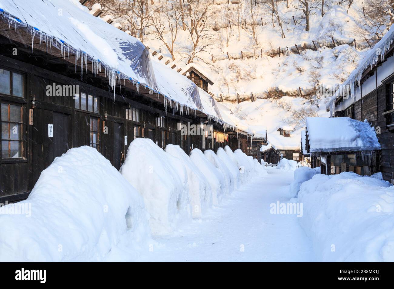 Tsuru-no-yu a Nyuto Onsenkyo Foto Stock