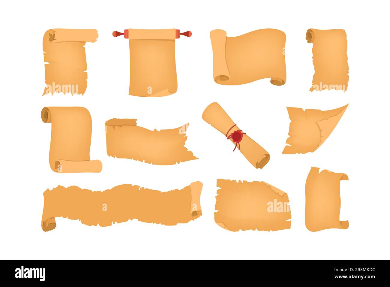 Carta vecchia scorre il set Illustrazione Vettoriale