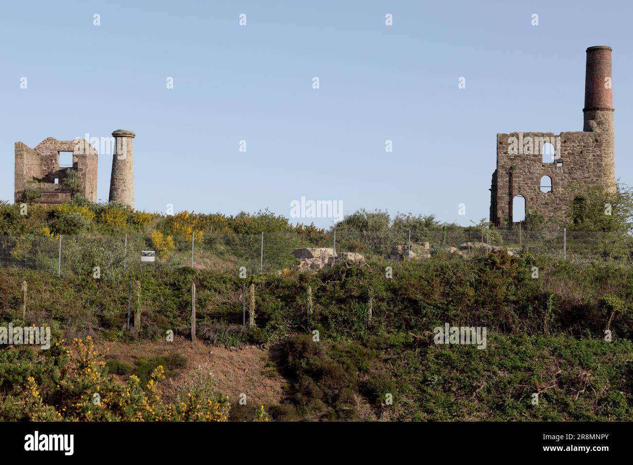 I resti della miniera Cook's Kitchen a Brea, in Cornovaglia. Foto Stock