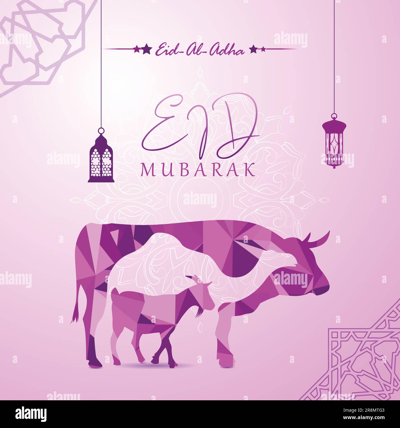 Vector eid al adha mubarak social media banner modello Illustrazione Vettoriale