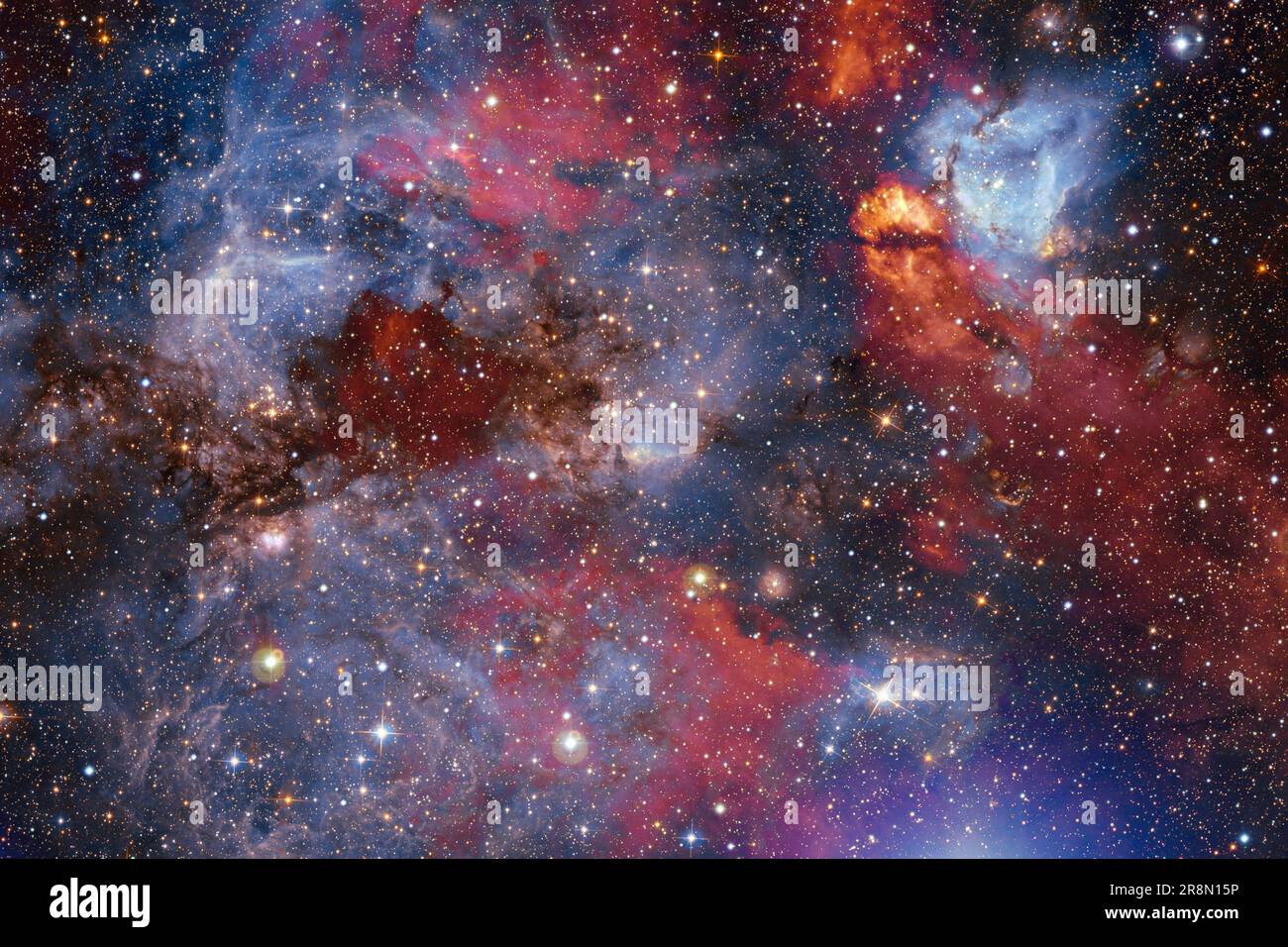 Spazio esterno art. Starfield. Nebulose impressionanti. Elementi di questa immagine forniti dalla NASA Foto Stock