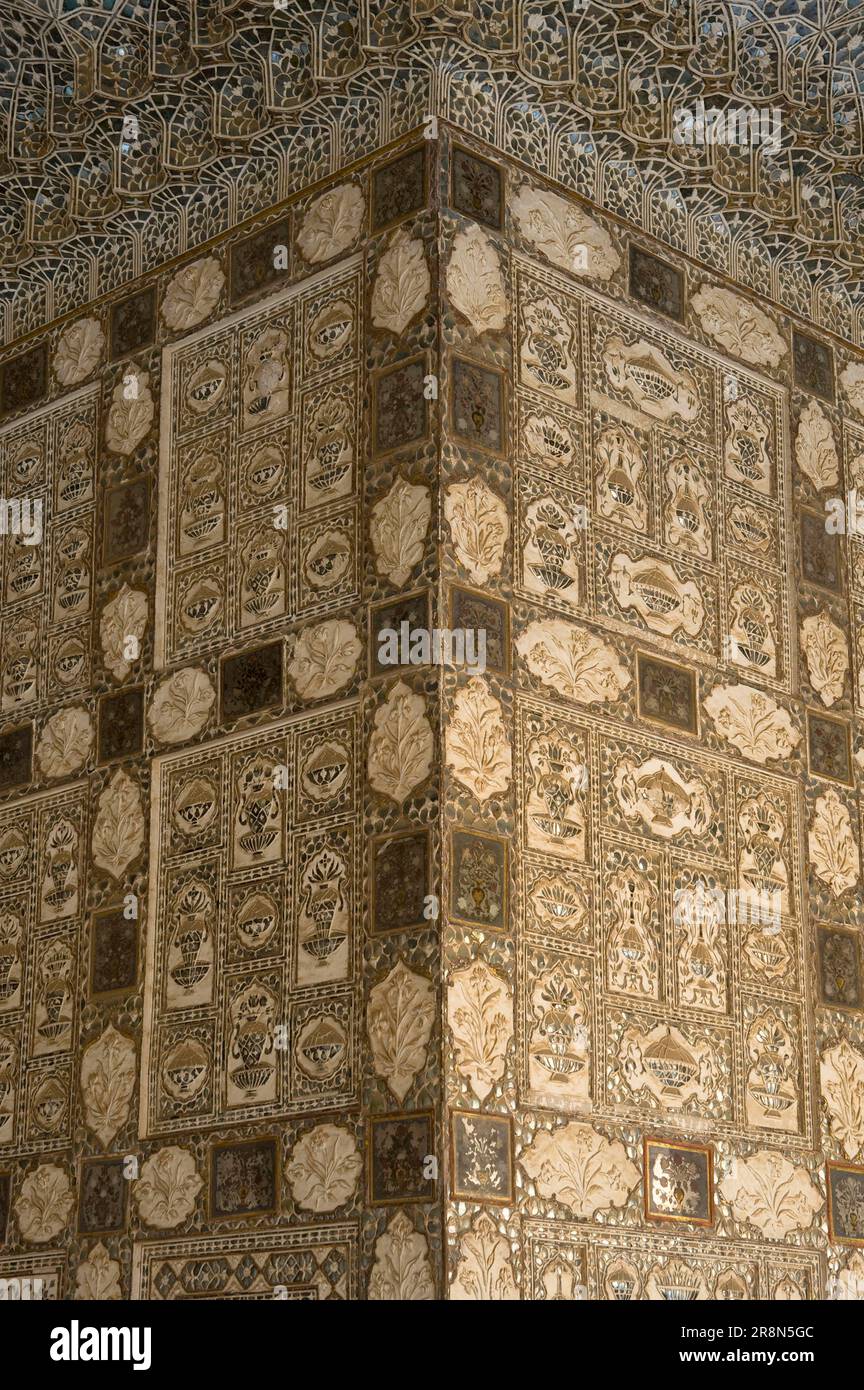 Sheesh Mahal, Amber Fort, Jaipur, Rajasthan, India, Mirror Palace, Fort Foto Stock