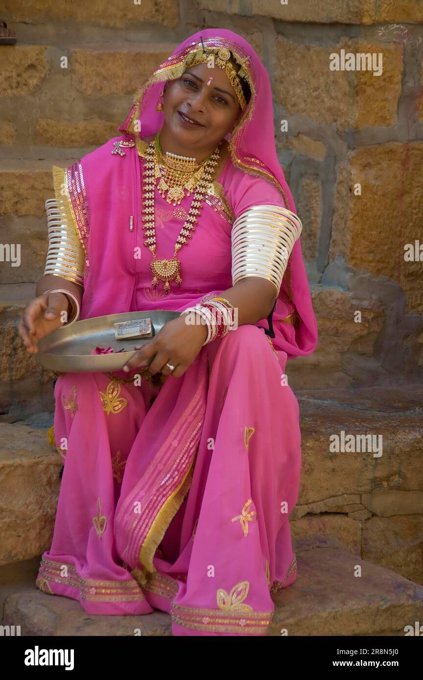 India Woman, Jaisalmer, Rajasthan, India, rajput Foto Stock