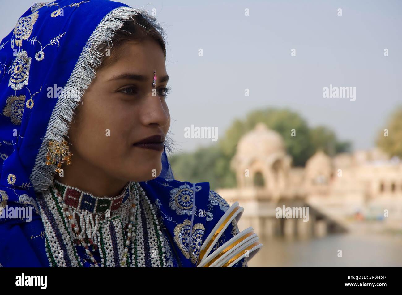 India Woman, Jaisalmer, Rajasthan, India, rajput Foto Stock