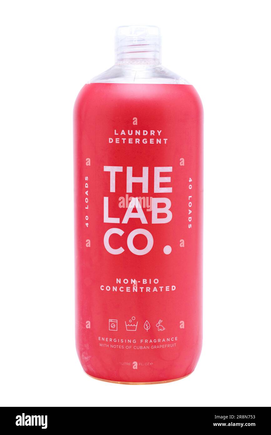 Bottiglia di Lab Co. Detergente per bucato non bio concentrato Foto Stock