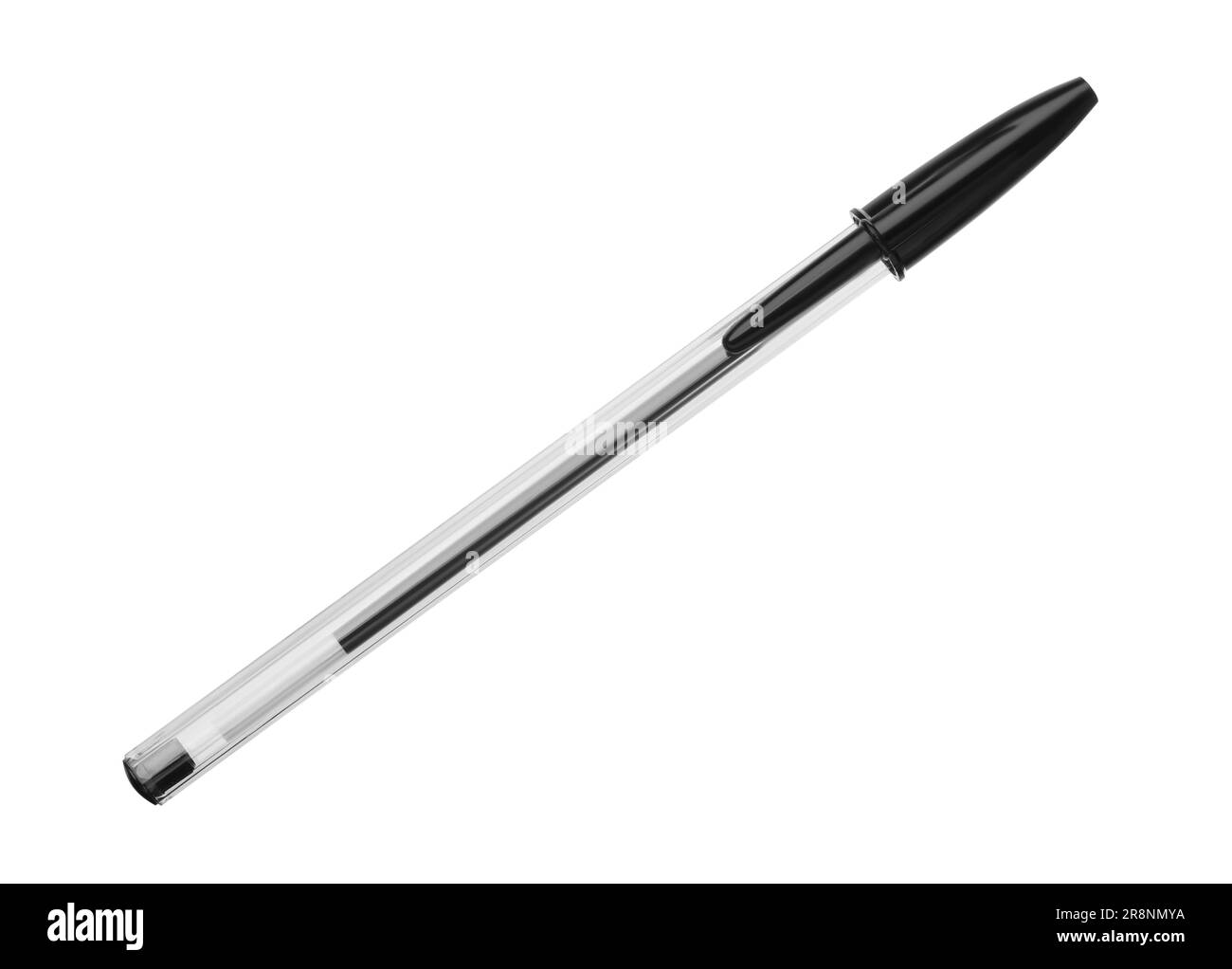 Nuova elegante penna nera isolata su bianco Foto stock - Alamy