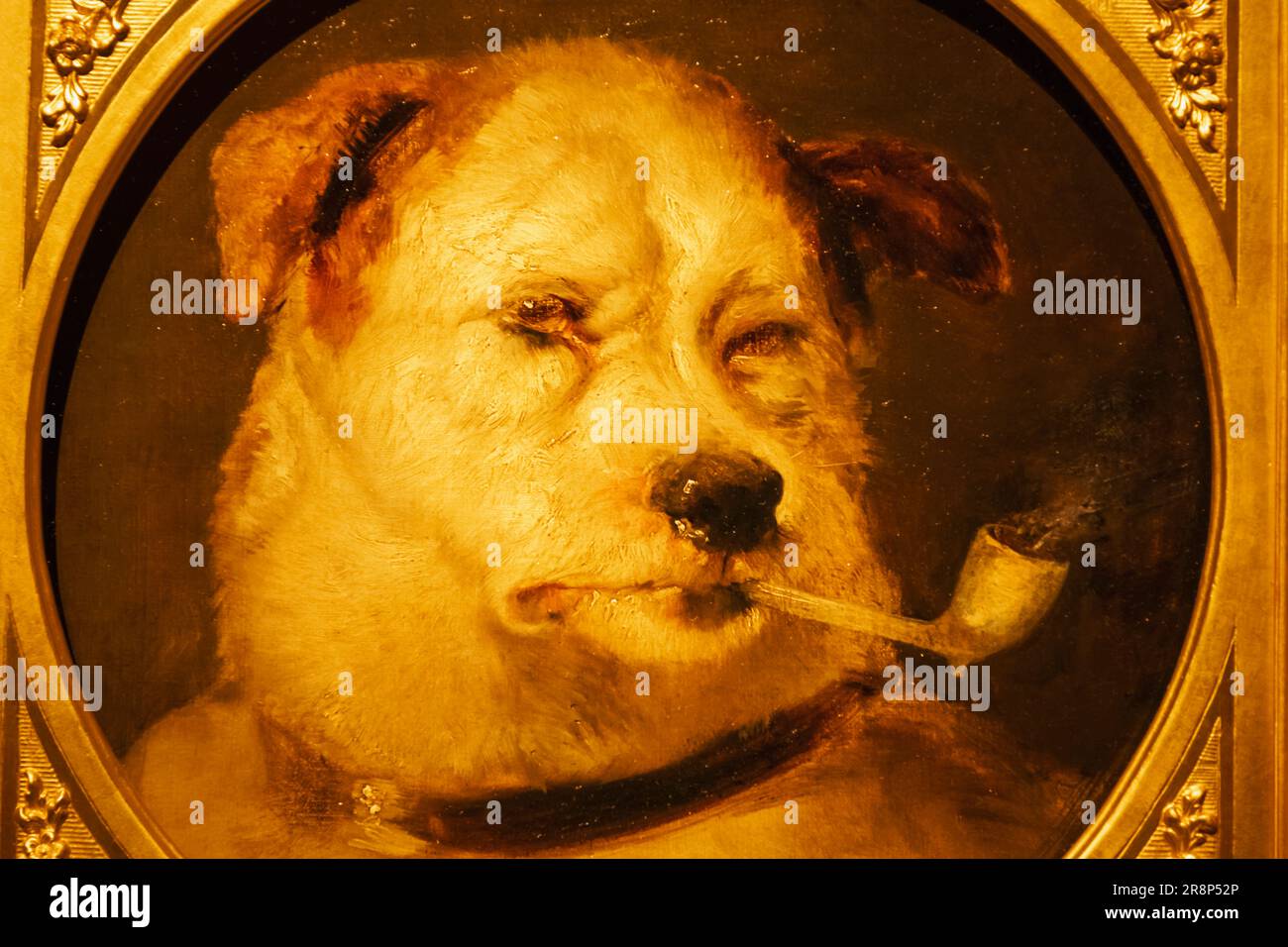 Dipinto intitolato 'A Jack in Office' di Edwin Landseer datato metà 19th ° secolo Foto Stock