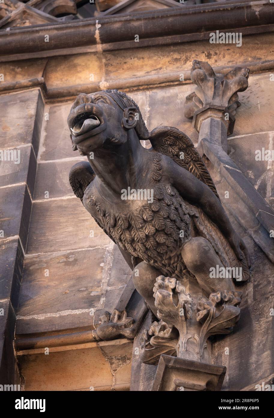 PRAGA, REPUBBLICA CECA, EUROPA - ST Gargoyle Cattedrale di Vito. Foto Stock