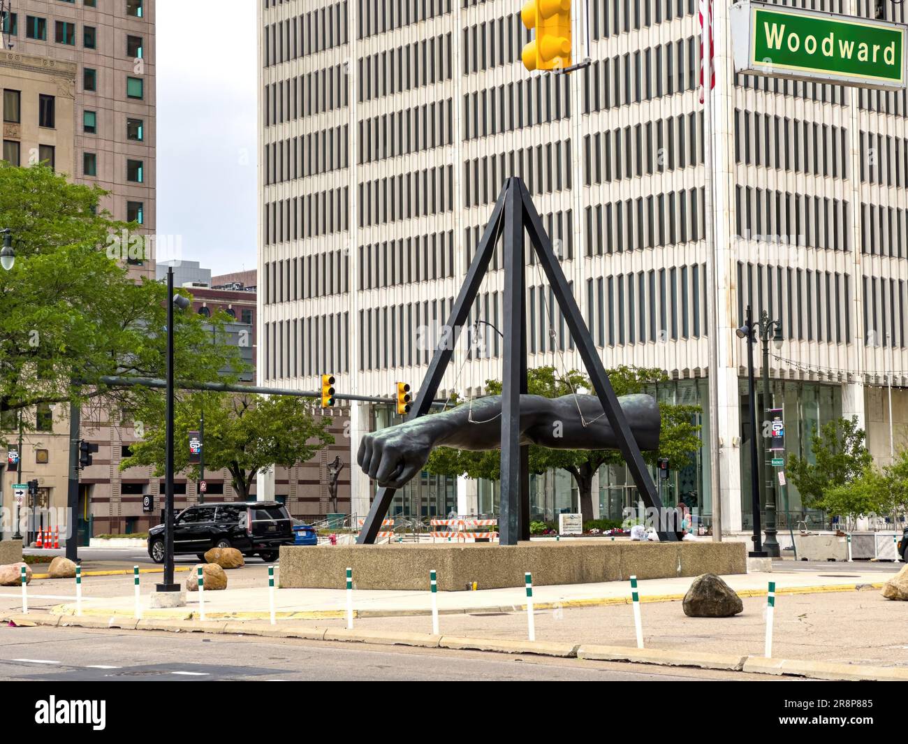 HART Plaza a Detroit - DETROIT, STATI UNITI - 10 GIUGNO 2023 Foto Stock