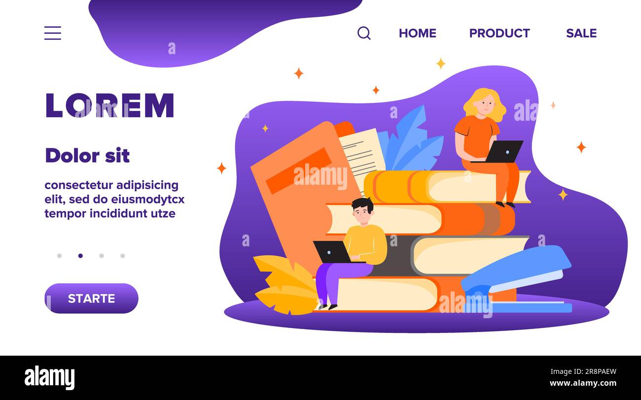 Persone focalizzate che studiano nella scuola online Illustrazione Vettoriale