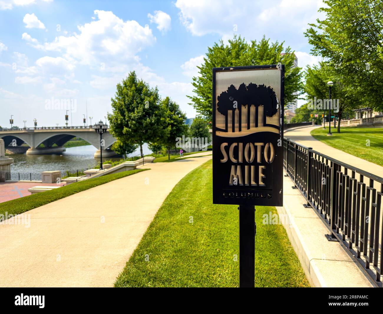 Scioto Mile al Battelle Riverfront Park di Columbus - COLUMBUS, STATI UNITI - 05 GIUGNO 2023 Foto Stock