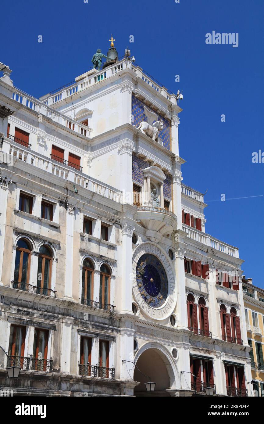 Orologio di San Marco a Venezia, Italia. Orologio astronomico nella Torre di San Marco. Foto Stock