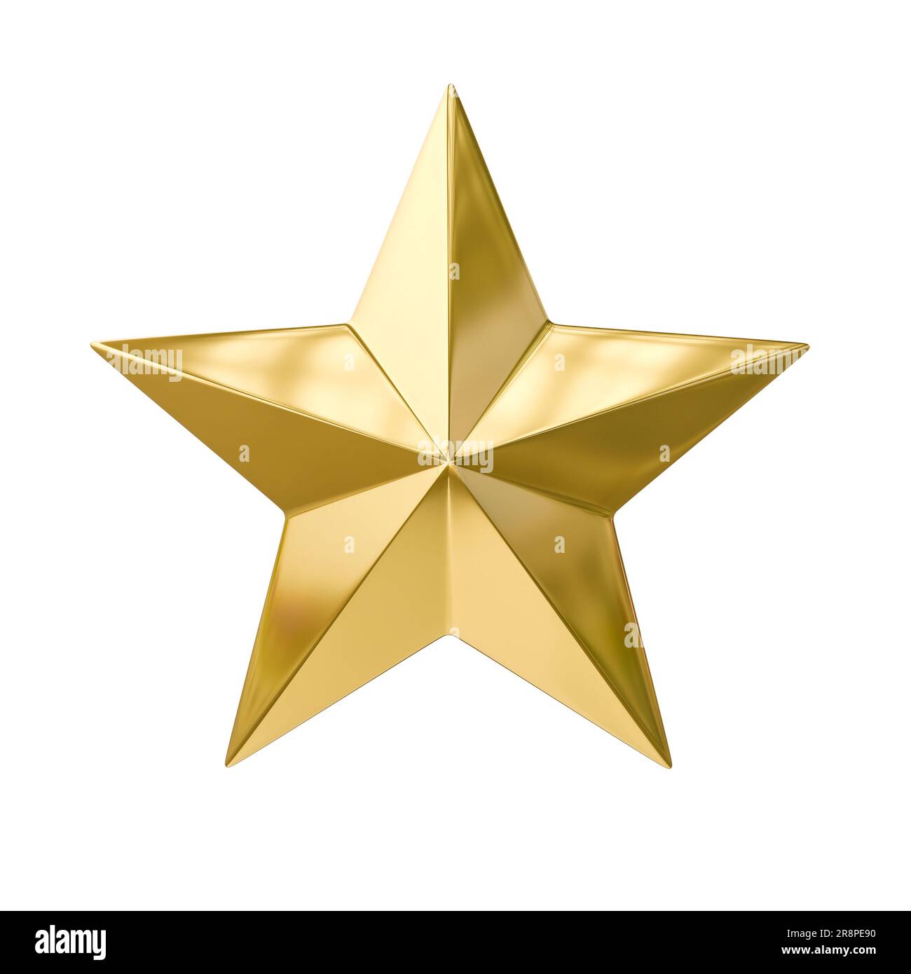 stella dorata in 3d isolata su bianco Foto Stock
