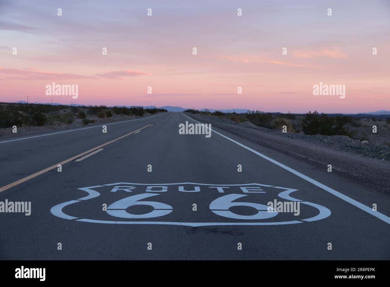 Route 66 - città fantasma di Calico Foto Stock