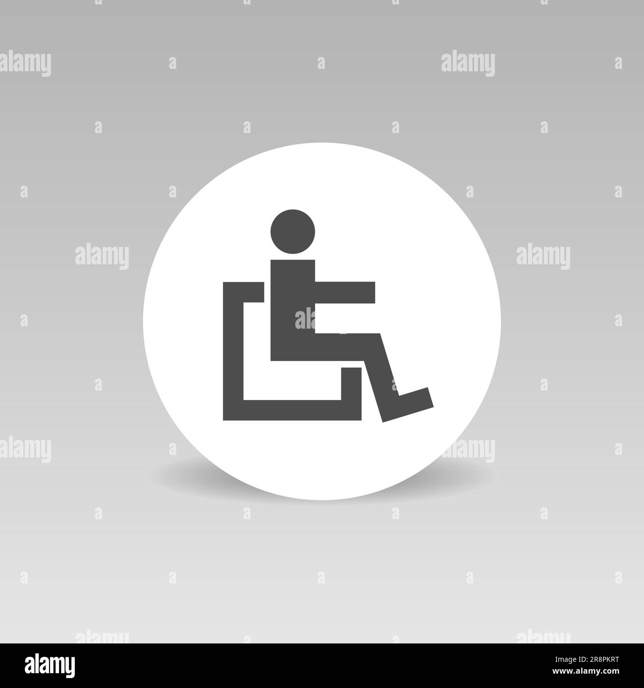 Handicap disabilitato su sfondo rotondo icona vettoriale isolata Illustrazione Vettoriale