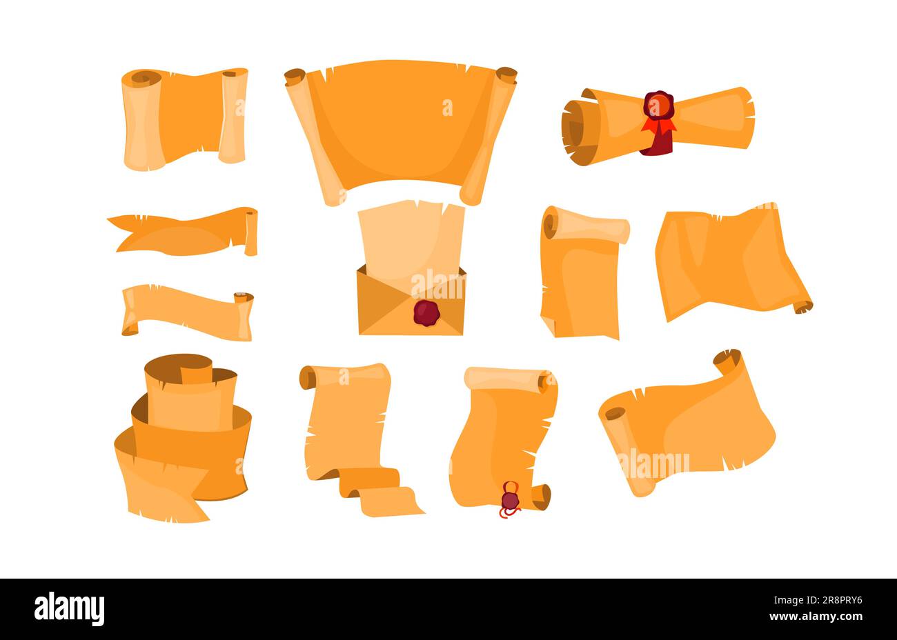 Carta vecchia scorre il set Illustrazione Vettoriale