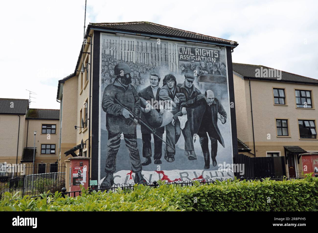 Sanguinoso murale domenicale al Bogside di Derry Foto Stock