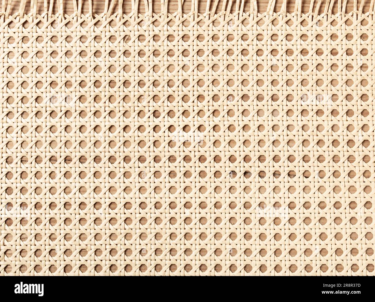 Sfondo in rilievo di steli in rattan a trama grande. Foto Stock