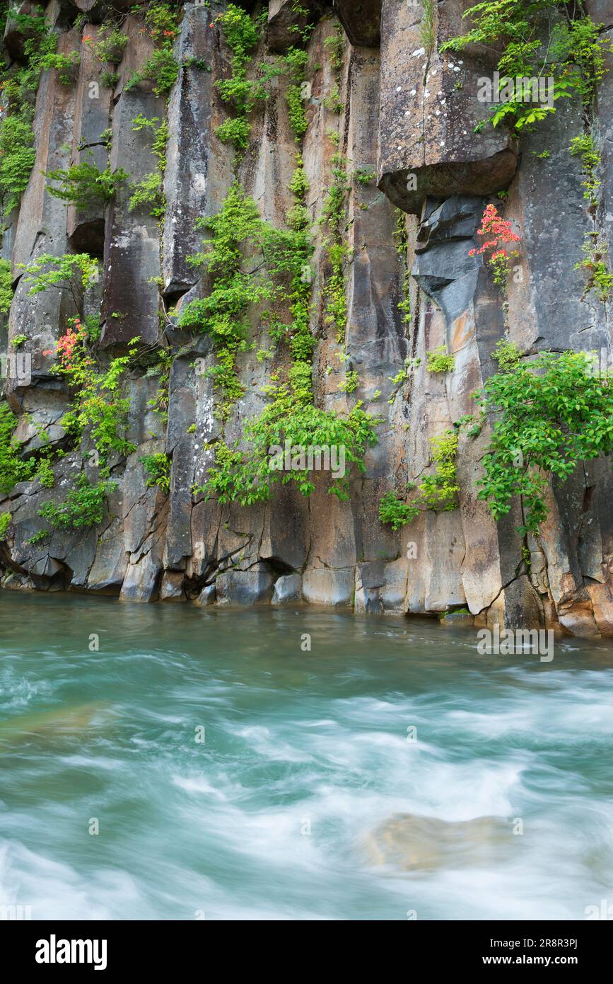 Matsukawa Valley Matsukawa basalt rock Foto Stock